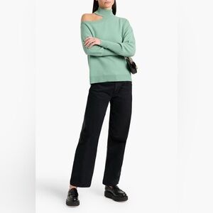 NAADAM Mint Cutout Cashmere Turtleneck Sweater Size Small